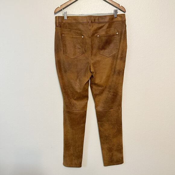 Chico’s Size 1.5 Soft Faux Suede Tan Brown Pull-on Pants Women's Size 10 - Picture 7 of 15